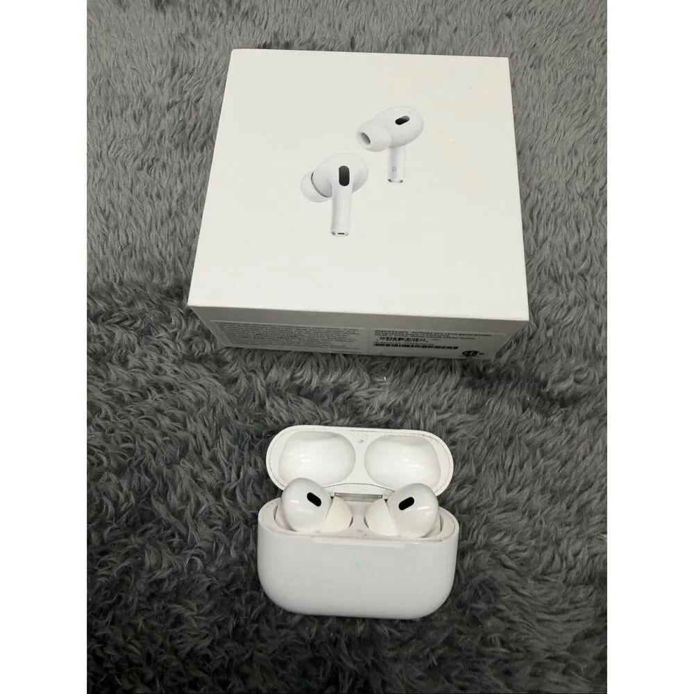 Apple AirPod Pros 2 in excellent shape! Comes with case, cable, packaging, extra
